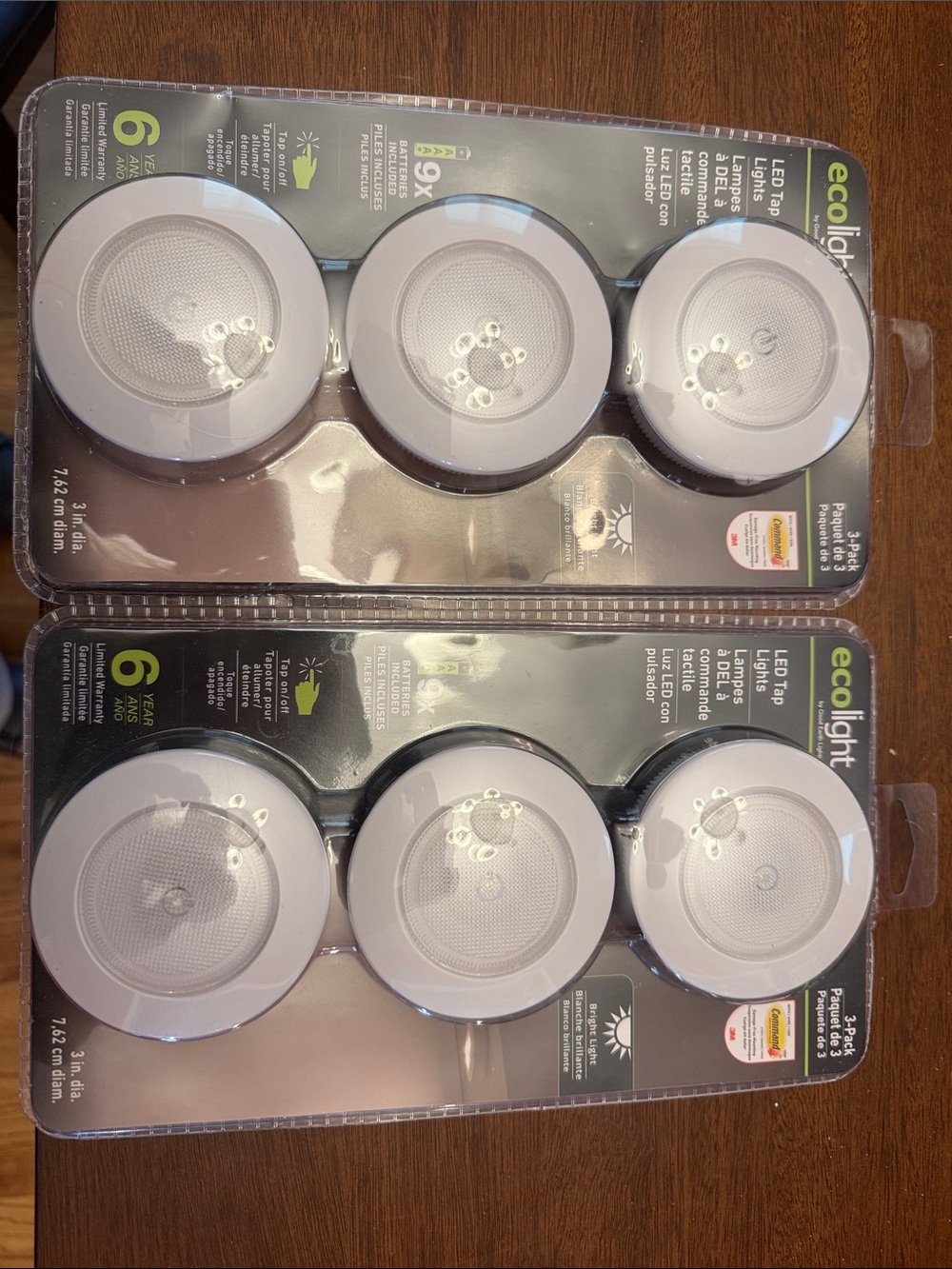 White ecolight LED Tap Lights‎ - 2–3 Packs.